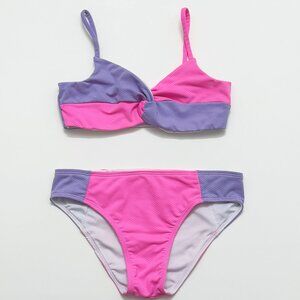 FBZ Flowers By Zoe Bikini Knotted Color Block Size S Girls